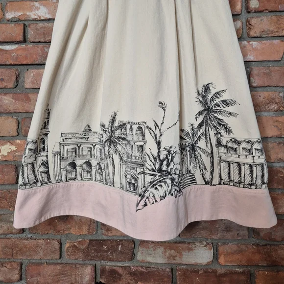 Tristan & Iseut Artistic Border Print Dress Size 14 (Fits 10-12) Lined Romantic - Picture 3 of 9